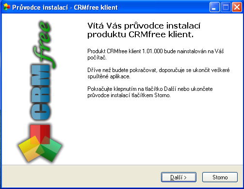 8 krok - uvitaci dialog instalace klienta